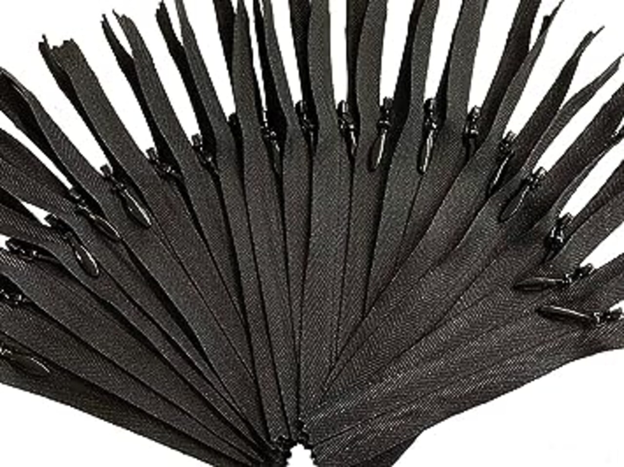 Invisible YKK (Conceal) Black Zippers for Apparel & Craft Projects - Closed Bottom - Color Black - Made in The United States (25 Zippers Per Pack) (23" Inches)
